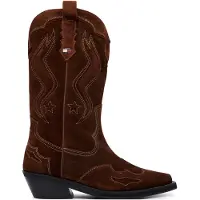 Tommy Hilfiger Tommy Jeans Archive Suede Contrast Topstitch Cowboy Boots