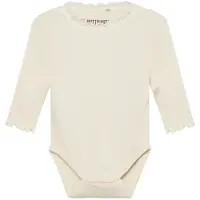 Huttelihut Body l/ä - Rib - Modal/Bomull - Antique White - - 68 - Body L/Ä
