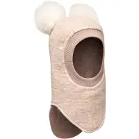 Huttelihut Balaklava - Ull/Bomull - Dubbel - BIG Bear - Sand Mig - - 2-4 år (92-104) - Balaklava - Dubbel