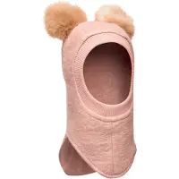 Huttelihut Balaklava - Ull/Bomull - Dubbel - BIG Bear - Rose Mig - - 0-1 år (50-80) - Balaklava - Dubbel
