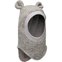 Huttelihut Balaklava - Ull/Bomull - Dubbel - Plys - Medium+ Grey - - 1-2 år (80-92) - Balaklava - Dubbel