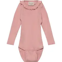 Minymo Body l/ä - Rib - Misty Rose - - 1 år (80) - Body L/Ä