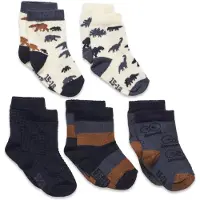 Minymo Strumpor - 5-pack - Total Eclipse m. Mönster - - 15/18 - Strumpor
