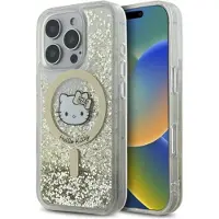 Hello Kitty Liquid Glitter Fever MagSafe iPhone 16 Pro-fodral - Guld