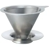 Hario Dubbelt Filter Metal Dripper 01 Silver