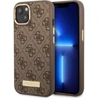 GUESS GUHMP14MU4GPRW iPhone 14 Plus 6,7 "brunt / brunt hårt fodral 4G Logo Plate MagSafe