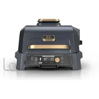 Ninja Woodfire Pro Connect extra stor elektrisk grill och rökugn med överdrag i Gråblå | OG901EUBL1 | av SharkNinja