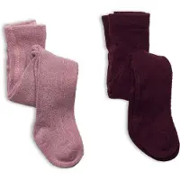 Minymo Strumpbyxor - Ull - Rib - 2-pack - Burnished Lilac - - 56/62 - Strumpbyxor