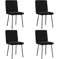 vidaXL Matstolar 4 st svart sammet