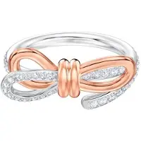 Swarovski Silver och Roséguld Tvåfärgad Ring Damringar 5474930+5474928+5440641 Box (Random Color),55