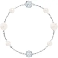 Swarovski Remix Collection Utsökt Fyrkantig Pärlslipad Kristall Magnetisk Lås Elegant Roséguld Metallarmband Damarmband Silver 5570815 Box (Random Color),S