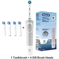 Oral-B Oral B D100 Vitality Roterande elektrisk tandborste Super Clean Timer Vattentät Vuxen Ladda Tandborste Extra Byt ut borsthuvud