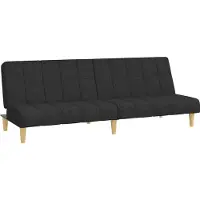vidaXL Bäddsoffa 2-sits svart tyg