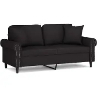 vidaXL 2-sitssoffa med prydnadskuddar svart 140 cm sammet