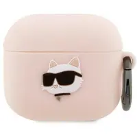Karl Lagerfeld KLA3RUNCHP AirPods 3-skydd rosa/rosa Silikon Choupette Head 3D
