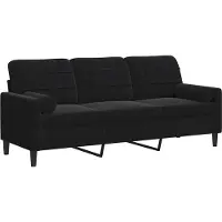 vidaXL 3-sitssoffa med prydnadskuddar svart 180 cm sammet