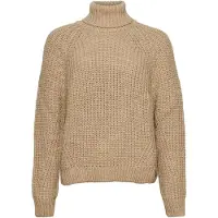 Superdry för kvinnor. W6110397A Löst stickad tröja med polokrage, beige (XL), Brun, Casual, Akryl, Lång ärm