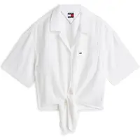 Tommy Hilfiger Tommy Jeans Crinkle Tie Front Short Sleeve Shirt