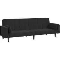 vidaXL 2-sits bäddsoffa med två kuddar Black Velvet 375850