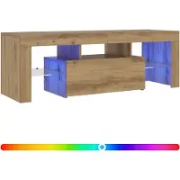 vidaXL TV-bänk med LED-lampor artisan ek 120x36,5x40cm konstruerat trä