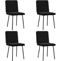 vidaXL Matstolar 4 st svart sammet