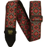 Ernie Ball Classic Jacquard Gitarrband i textil Red King