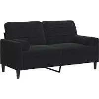 vidaXL 2-sitssoffa med prydnadskuddar svart 140 cm sammet
