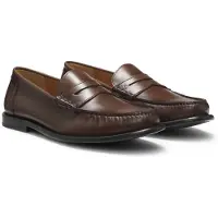 BOSS Leather moccasins with penny trim