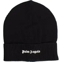 Palm Angels Stickad mössa för herr och dam med logotyp PMLC022S22KNI0011001