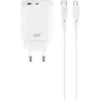 XO CE30 snabbladdare 30W – USB-C PD / USB väggladdare med Lightning-kabel