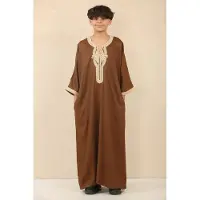 Thobez Kid's Boys Brun marockansk Thobe Jubba Robe Eid Djellaba Gandoura