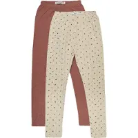 Minymo Leggings - 2-pack - Transparent Bliss/Brun - - 10 år (140) - Leggings