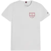 Tommy Hilfiger T-shirt 'Outline Flag Logo' vit