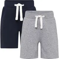 Minymo Shorts - 2-pack - Grey Melange/Marinblå - - 4 år (104) - Shorts