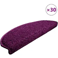 vidaXL Trappmattor 30 st 65x21x4 cm violett halvrunda stora