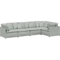 vidaXL Modulsoffa med dynor sammet ljusgrå