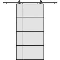 vidaXL Skjutdörr med beslag svart 102,5x205 cm ESG-glas