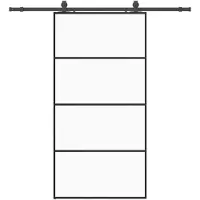 vidaXL Skjutdörr med beslag svart 102,5x205 cm ESG-glas