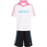 Adidas Originals Loose Polo Pinstripe Set Med T-shirt Och Shorts, storlek 122 cm