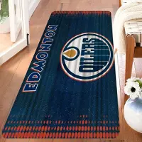 JGJG E-Edmonton O-Oilers Badrumsmatta Halkfri Absorberar Vatten Lång Remsa Kudde Sovrumsmatta Välkommen Dörrmatta 40x60cm