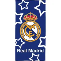 Licens Real Madrid handduk - 100% bomull - Badhandduk 70x140 cm - Stjärnor