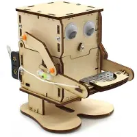 Fashnics Gör-det-själv Robot som äter mynt Modell Vetenskapligt Experiment Monteringsleksak för Barn Roligt Utbildande STEM-projektkit Gåva för Skolundervisning