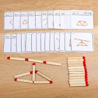 Fashnics Montessori Matcher Pusselspel Träleksaker Gör-det-själv Matematik Geometri Brädspel Tänkande Match Logik Träning Pedagogiska Leksaker För Barn