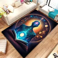JGJG Ny Till Rainbow 7 Chakra Mandala Bohemia Områdesmatta, Matta för Vardagsrum Sovrum Soffa Dörrmatta Dekor, Yoga Mjuk Halkfri Golvmatta 70x100cm (28x39in)
