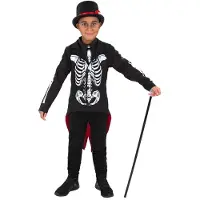 Smiffys Maskeradkläder - De dödas dag, Senor Skeleton - - 10-12 år (140-152) - Maskeradkläder