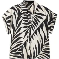 Mango Blus 'LIFE' beige / svart