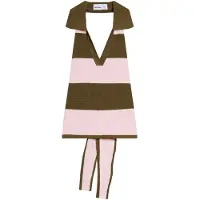 Bershka Broderad topp oliv / rosa