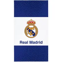 Licens Real Madrid handduk - 100% bomull - Badhandduk 70x140 cm - Blå och vit