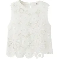 Mango Broderad topp 'Garden' off-white