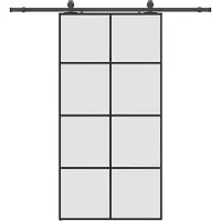 vidaXL Skjutdörr med beslag svart 102,5x205 cm ESG-glas